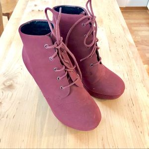 Charlotte Russe Maroon Booties